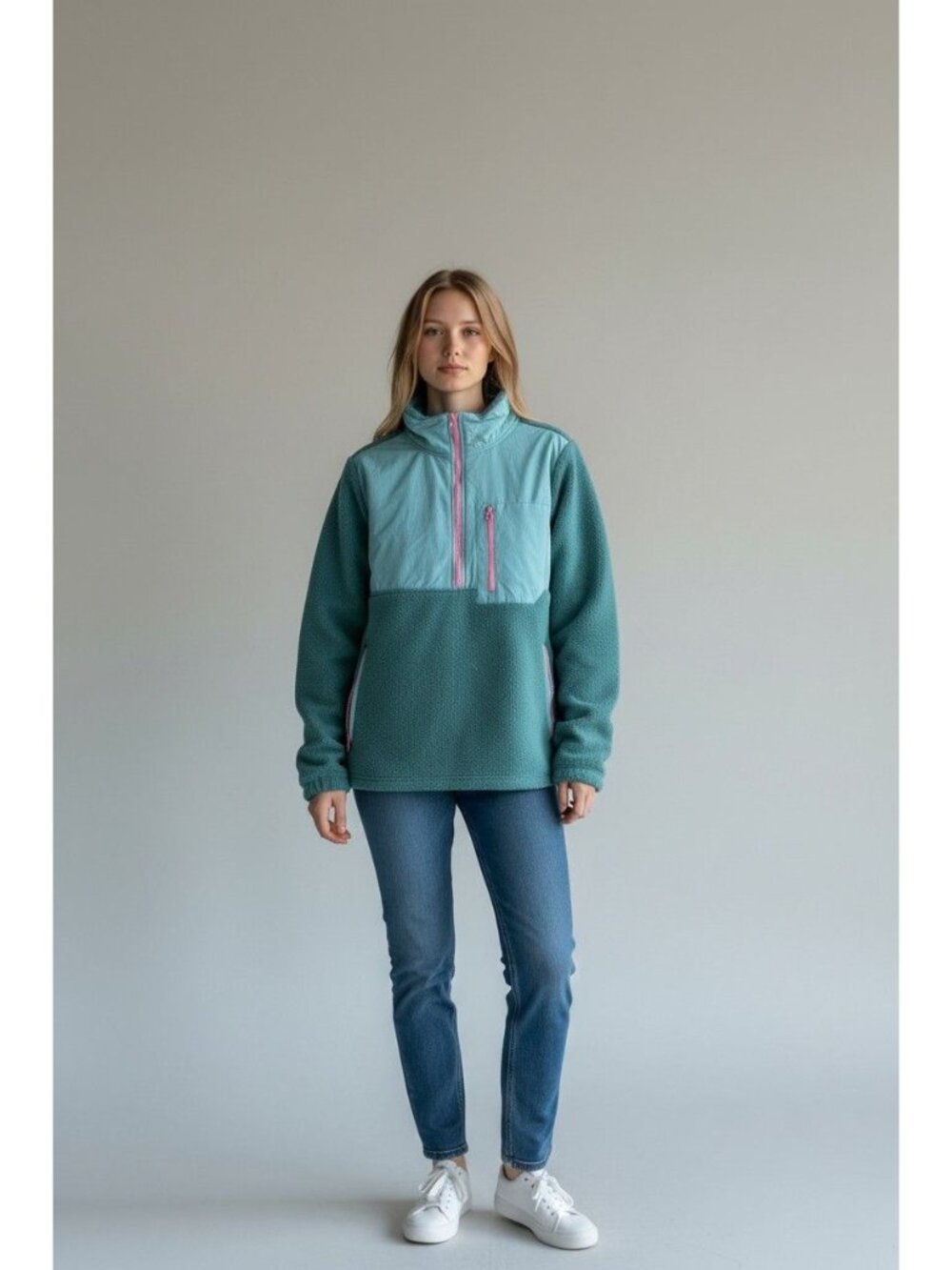 Te Verde Women's 1/4 Zip Fleece Pullover Sweatshirt Green Size XL New with Tag